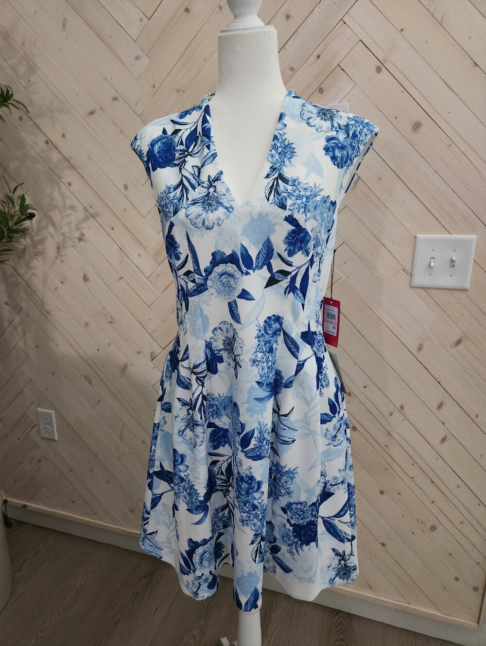 Short Sleeve Dress, Beautiful Summer White And Blue